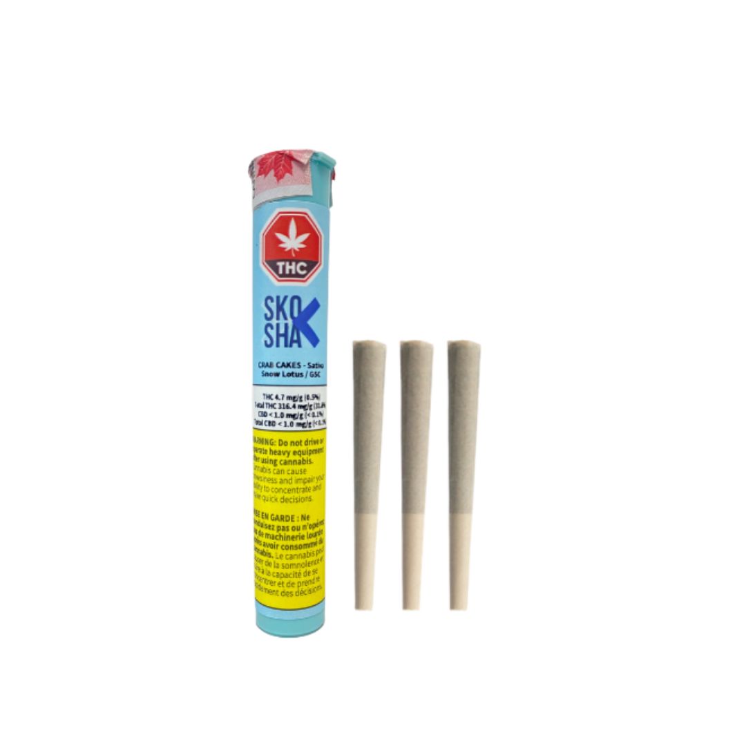 SKOSHA - Crab Cakes (Snow Lotus x GSC) Pre-Roll - 3x0.5g